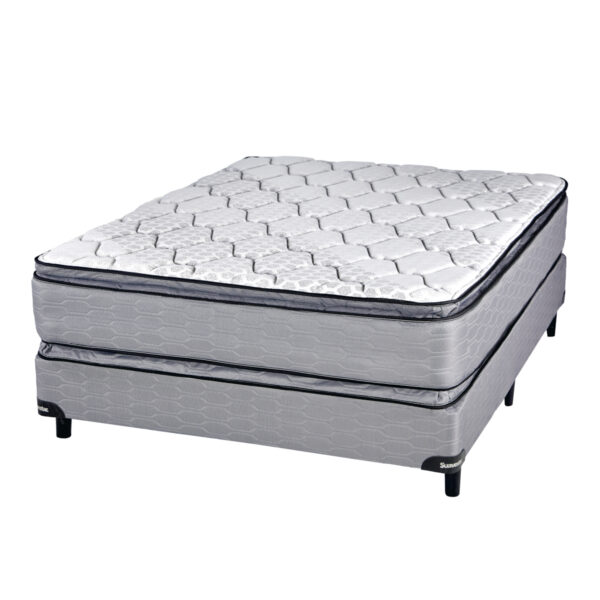 Juego Sommier Suavestar Boreal Bamboo Pillow 140x190 Resorte - Imagen 2