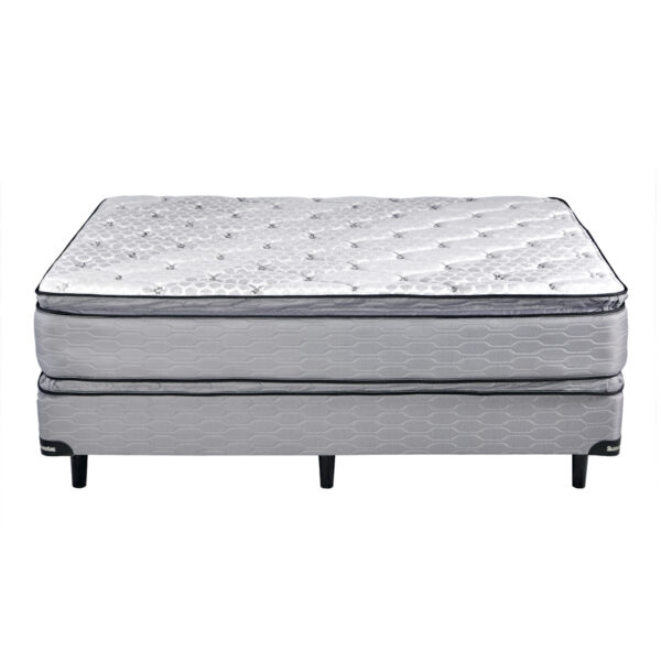 Juego Sommier Suavestar Boreal Bamboo Pillow 140x190 Resorte - Imagen 3