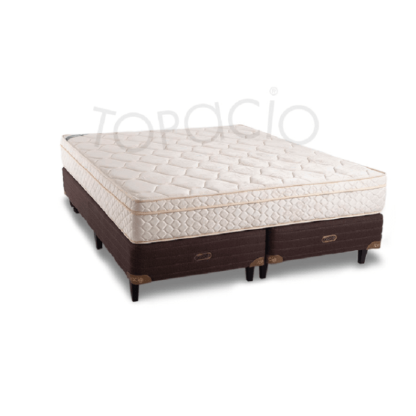 Juego Sommier Topacio Marfil Densidad 30kg Queen 160x200