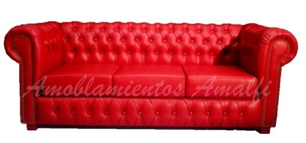 Sillon Sofa Chesterfield Luis XV 3 cuerpos tapizado talampaya - Image 2